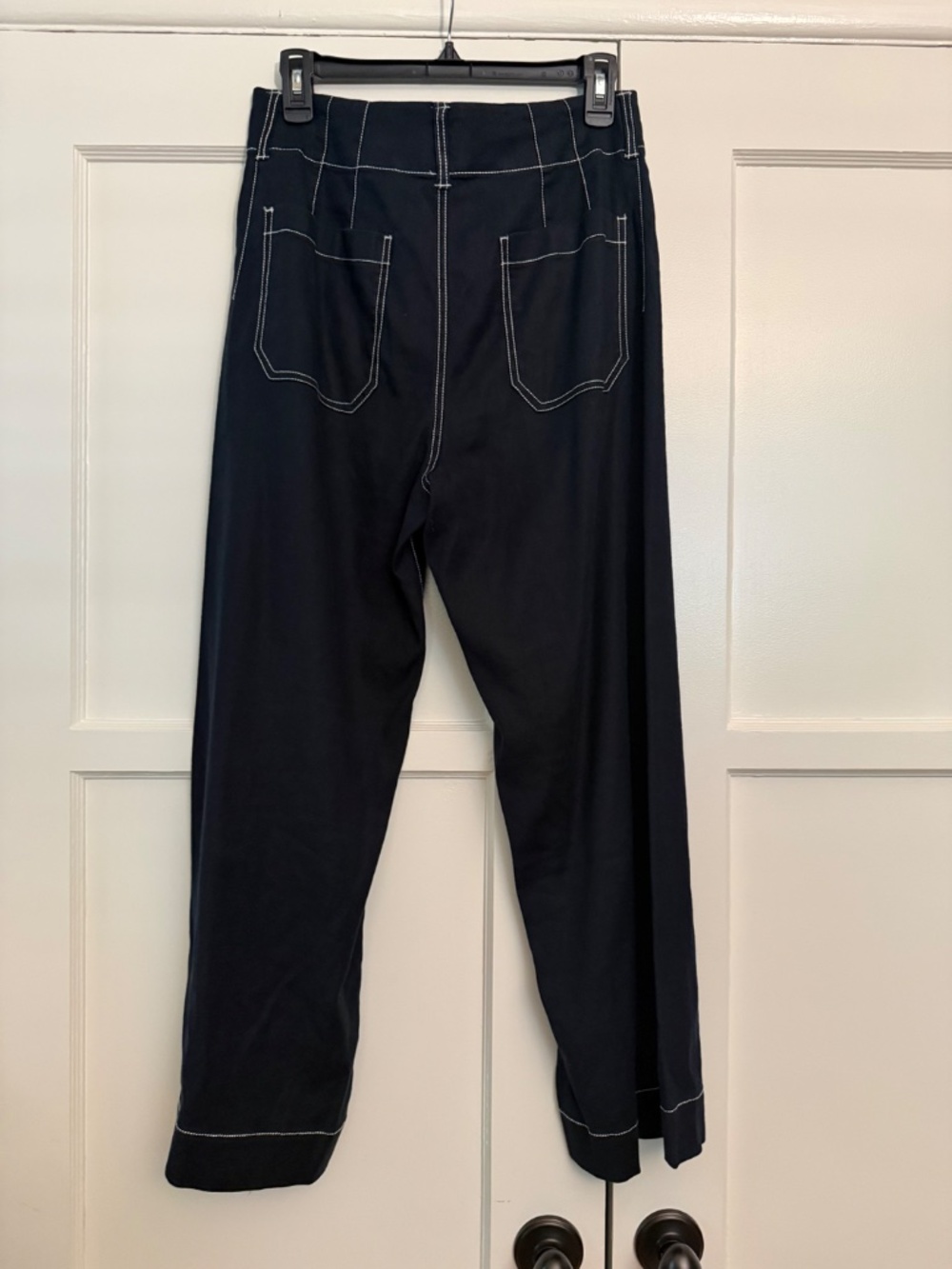 Anthropologie The Colette Contrast-Stitch Cropped Wide-Leg Pants Size 29 - Picture 6 of 8